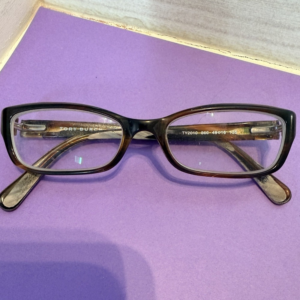 Tory Burch Tortoise Brown Eyeglasses TY2010 860 49-16-135 Frames Only FAIR Cond